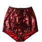 Red Sequin Embellished High Waist Girdle Underwear