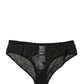 Black Nylon Stretch Mid Waist Brief Underwear