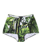 Green Leaf Print High-Waisted Girdle Beachwear