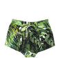 Green Leaf Print High-Waisted Girdle Beachwear