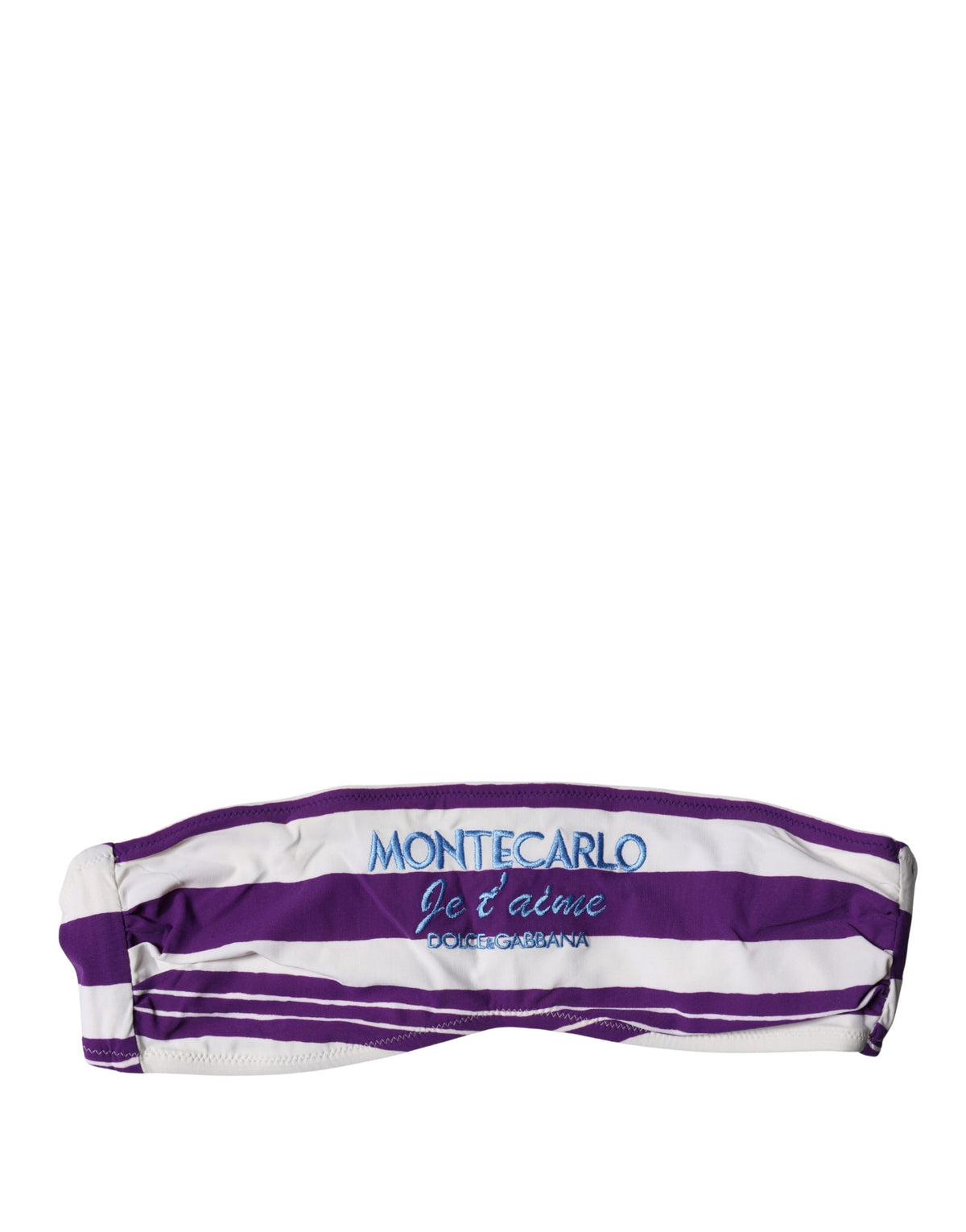 Purple White Stripes Nylon Bandeau Swimwear
