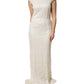 White Lace Viscose Sheath Long Gown Dress