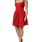 Red Cotton A-Line Sleeveless Mini Dress