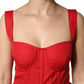 Red Cotton A-Line Sleeveless Mini Dress