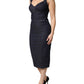 Dark Blue Cotton Denim Sheath Midi Dress