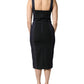 Dark Blue Cotton Denim Sheath Midi Dress
