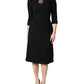 Black Wool Sacred Heart Patch Midi Dress