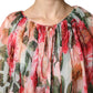 Multicolor Floral Silk Layered Maxi Dress