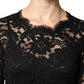 Black Lace Long Sleeves Cotton Maxi Dress