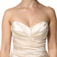 White Satin Strapless Sheath Maxi Dress