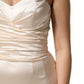 White Satin Strapless Sheath Maxi Dress