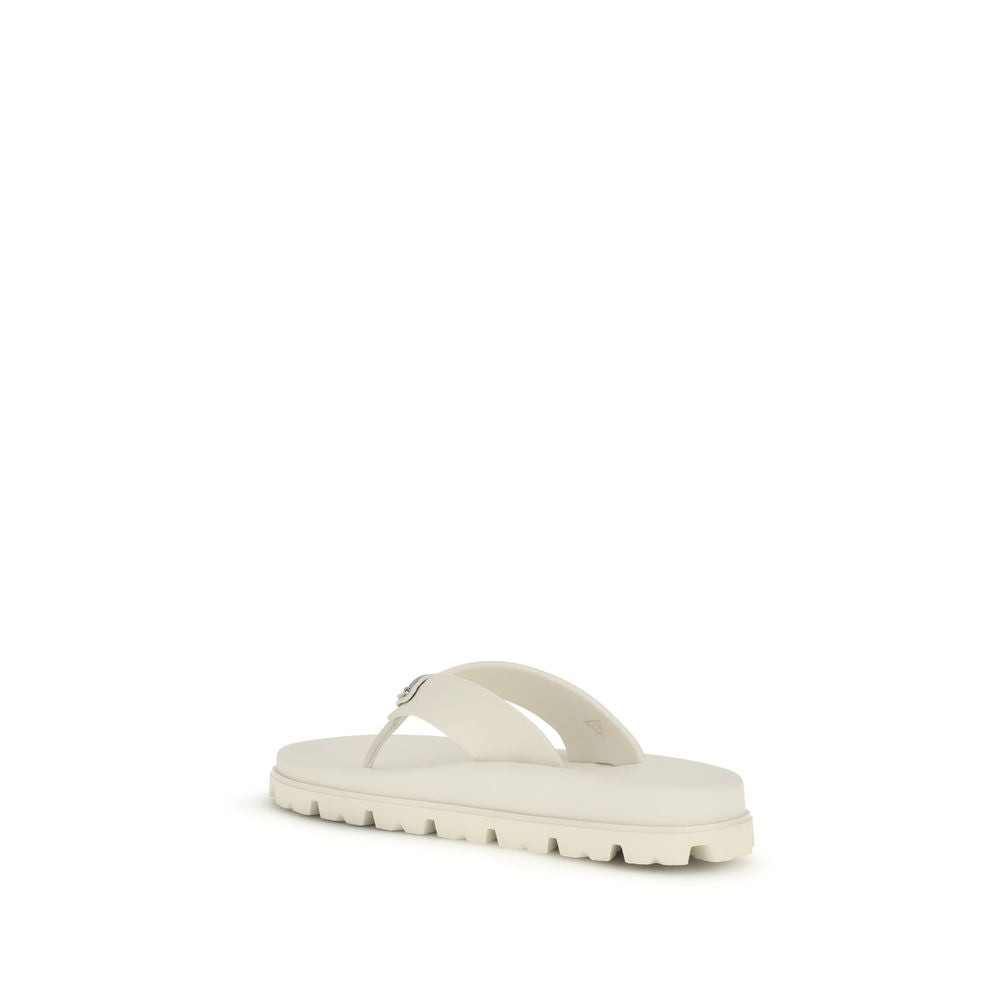 White Rubber Flip-Flop Sandals