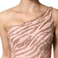 Pink Embellished One Shoulder Maxi Dress