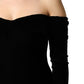 Black Off Shoulder Bodycon Long Gown Dress
