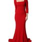 Red Viscose Sheath Bodycon Mermaid Dress