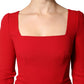 Red Viscose Sheath Bodycon Mermaid Dress