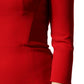 Red Viscose Sheath Bodycon Mermaid Dress