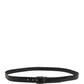 Men Black Classic Leather Metal Buckle Belt