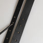Black Double Strap Leather Silver Buckle Belt