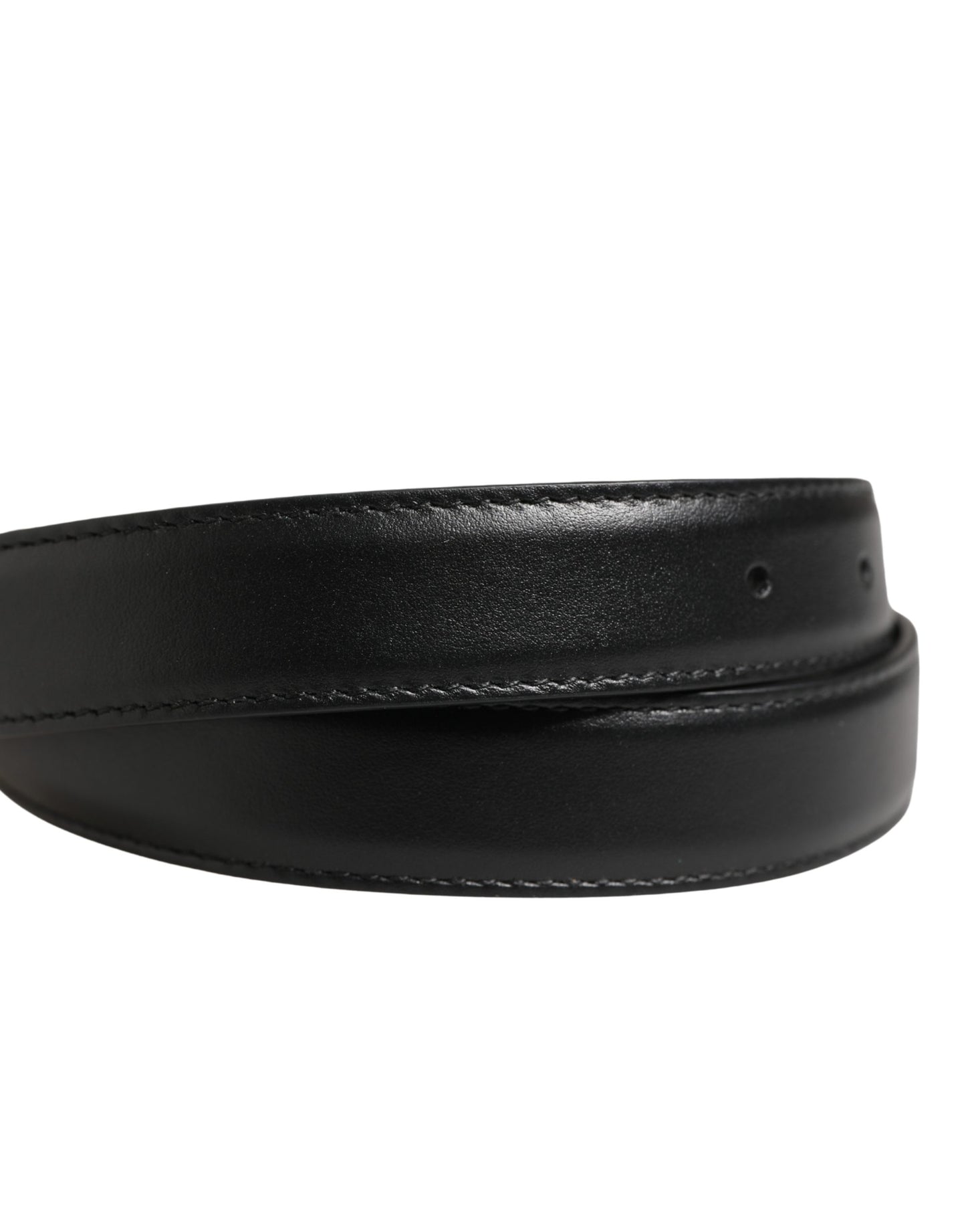 Men Black Classic Leather Metal Buckle Belt