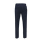 Blue Cotton Casual Pants