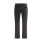 Black Cotton Straight-Leg Jeans