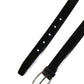Men Black Classic Leather Metal Buckle Belt