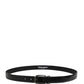 Men Black Classic Leather Metal Buckle Belt