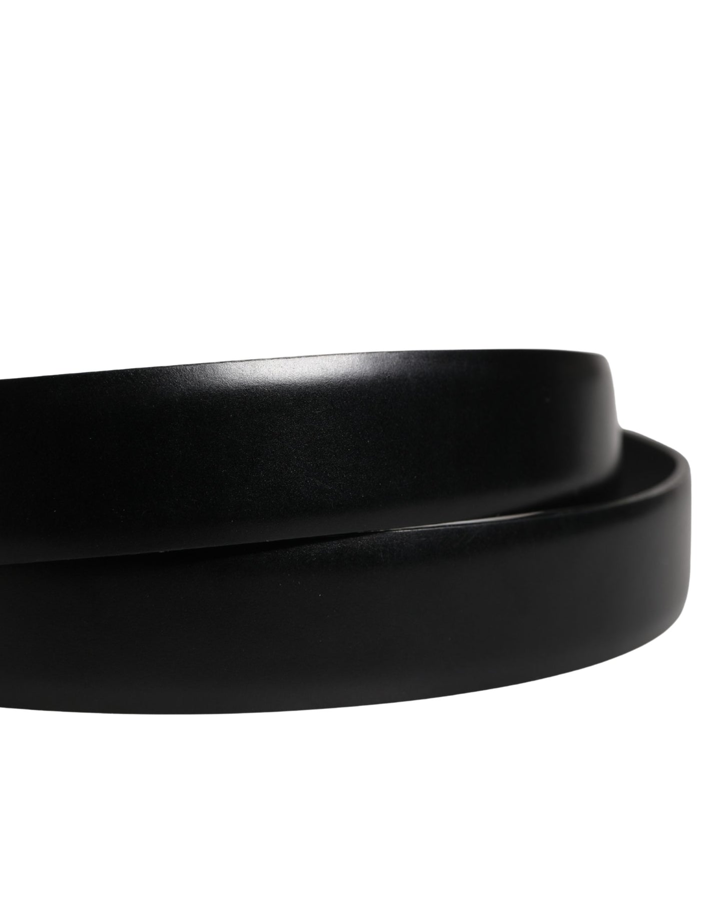 Men Black Classic Leather Metal Buckle Belt