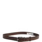 Belt Men Brown Classic Leather Metal Buckle Belt