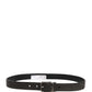 Men Black Classic Leather Metal Buckle Belt