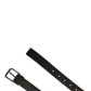Men Black Classic Leather Metal Buckle Belt