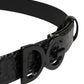 Men Black Exotic Leather Logo Buckle Belt