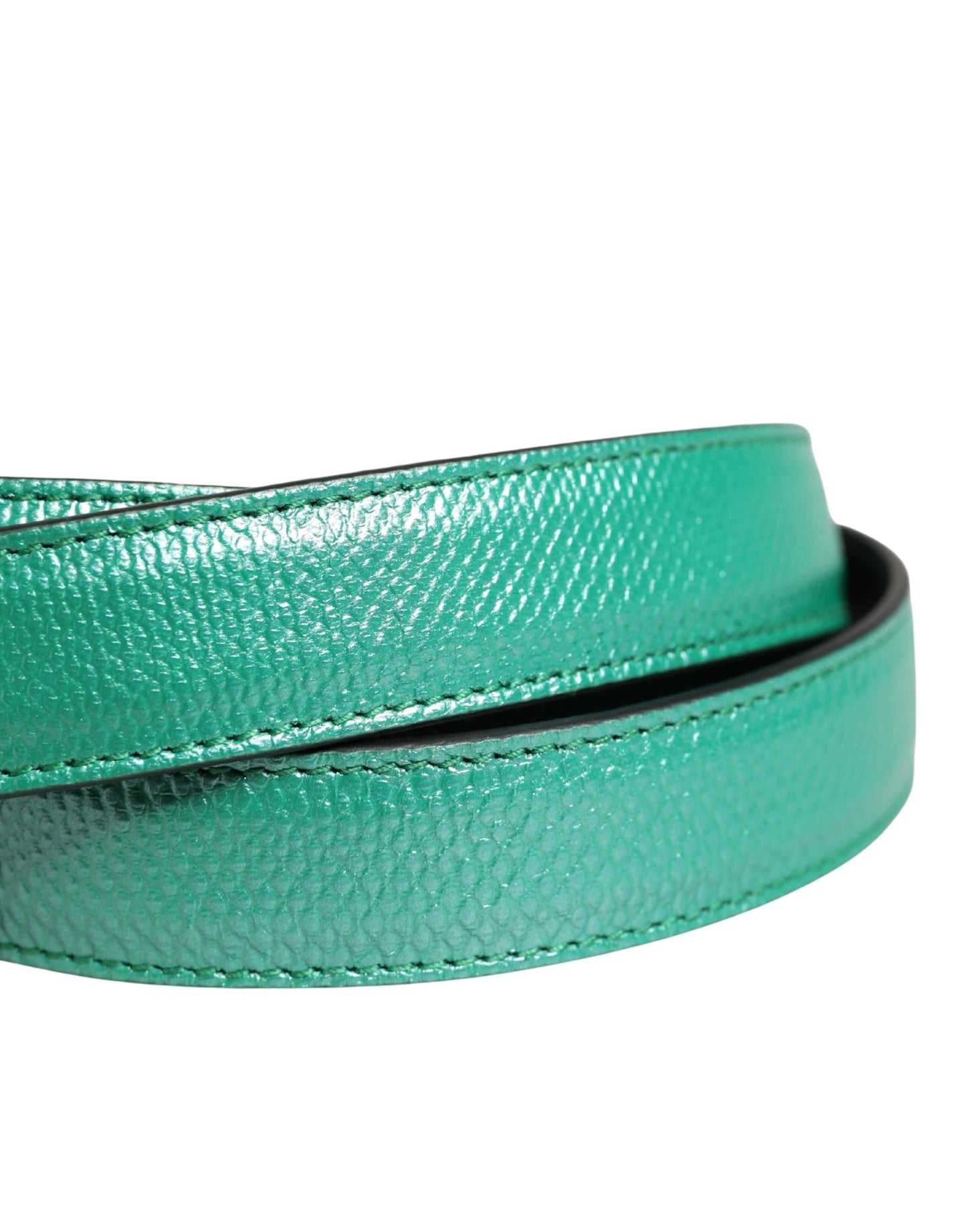 Men Green Classic Leather Metal Buckle Belt