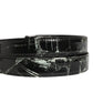 Men Black Marble Leather DG Logo Buckle Belt