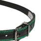 Men Green Lurex Polyester Metal Buckle Belt
