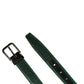 Men Green Lurex Polyester Metal Buckle Belt