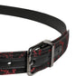 Black Red Polyester Silver Metal Buckle Belt