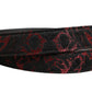 Black Red Polyester Silver Metal Buckle Belt