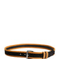 Men Black Orange Polyester Metal Buckle Belt
