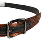 Men Brown Classic Polyester Metal Buckle Belt