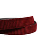 Men Red Velvet Leather Metal Buckle Belt