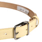 Men Yellow Classic Leather Metal Buckle Belt