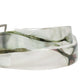 Men White Floral PVC Silver Metal Buckle Belt