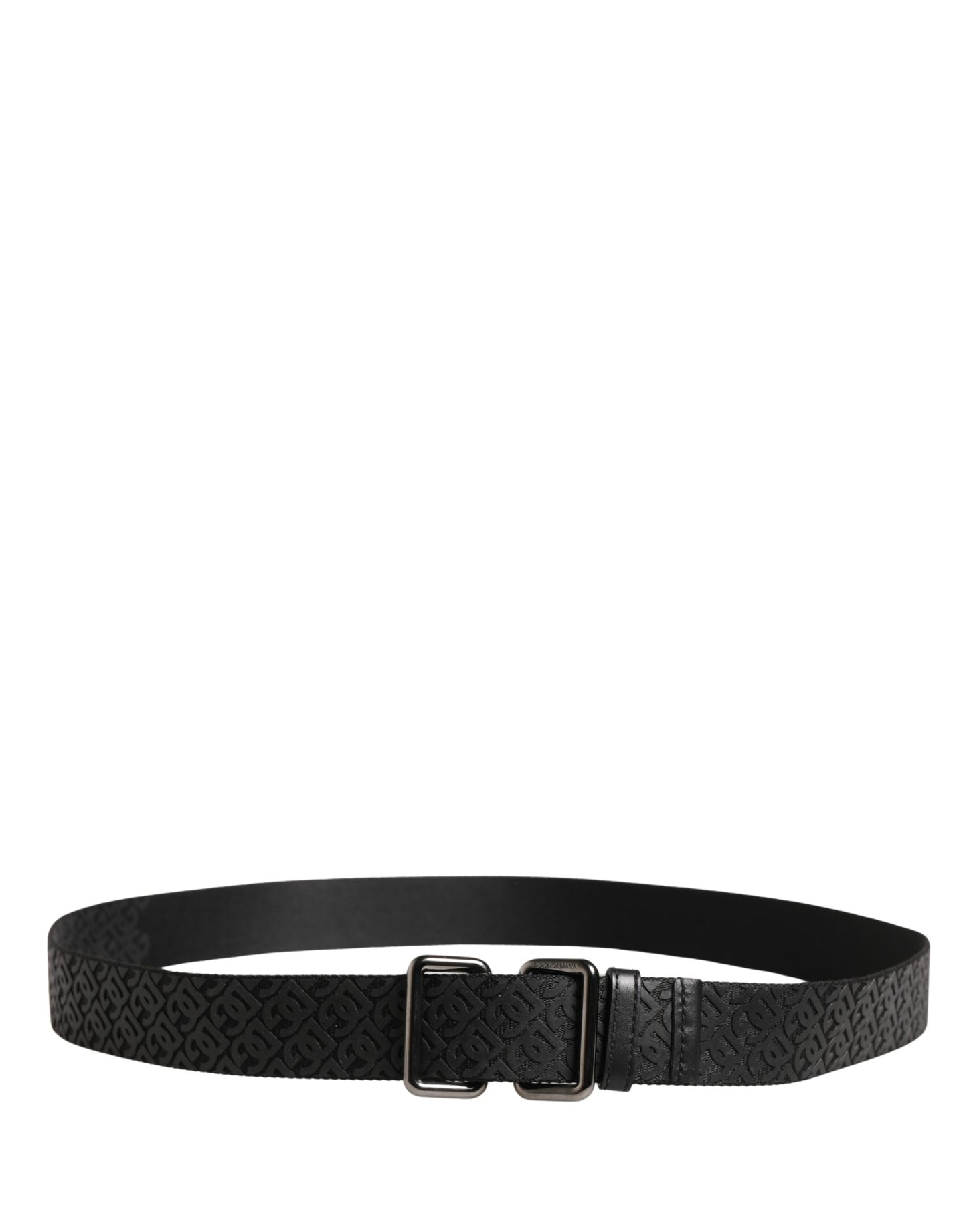 Men Black DG Logo Polyester Metal Buckle Belt