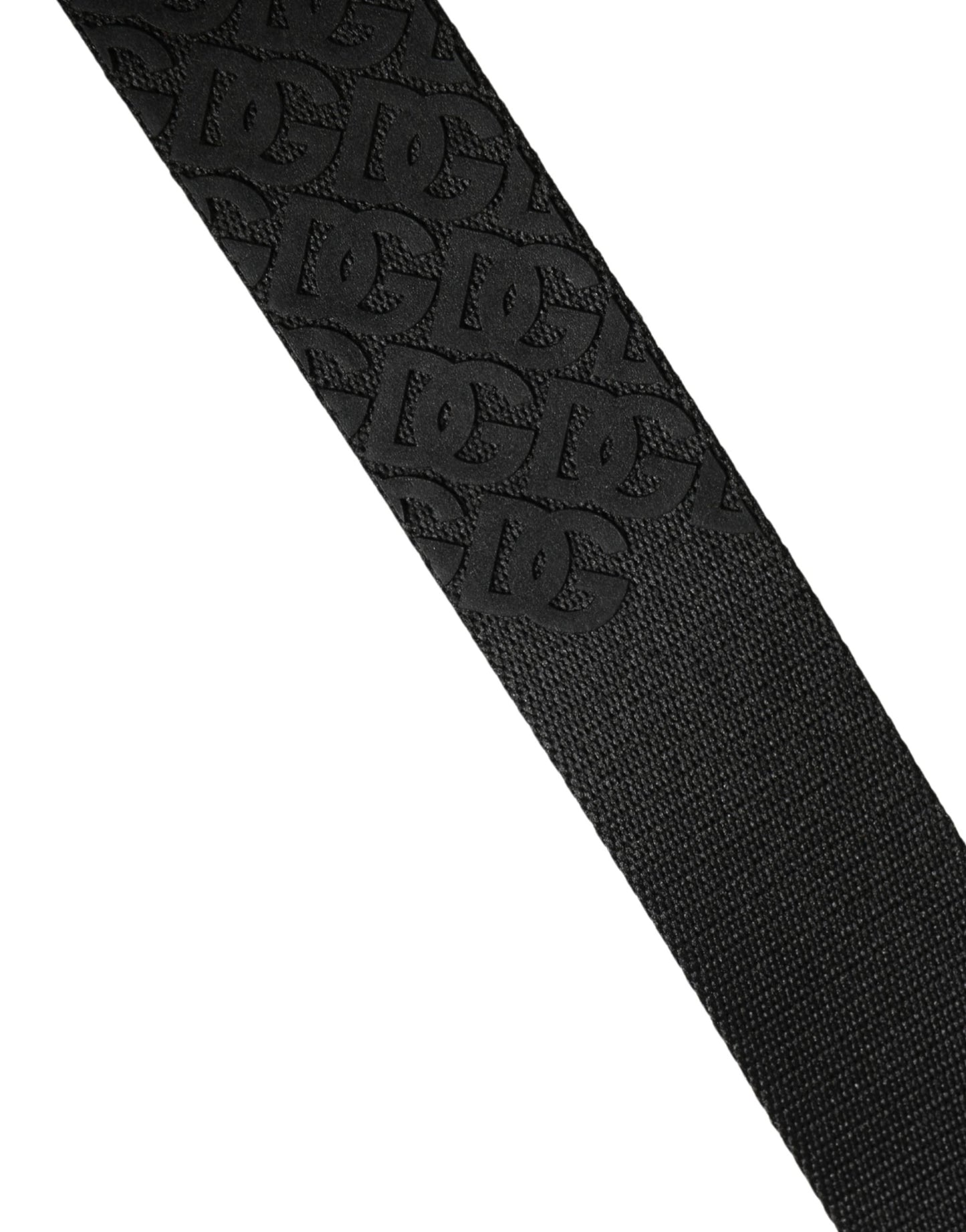 Men Black DG Logo Polyester Metal Buckle Belt