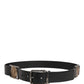 Men Black Classic Leather Metal Buckle Belt