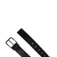 Men Black Classic Leather Metal Buckle Belt