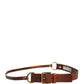 Men Brown Classic Leather Metal Buckle Belt