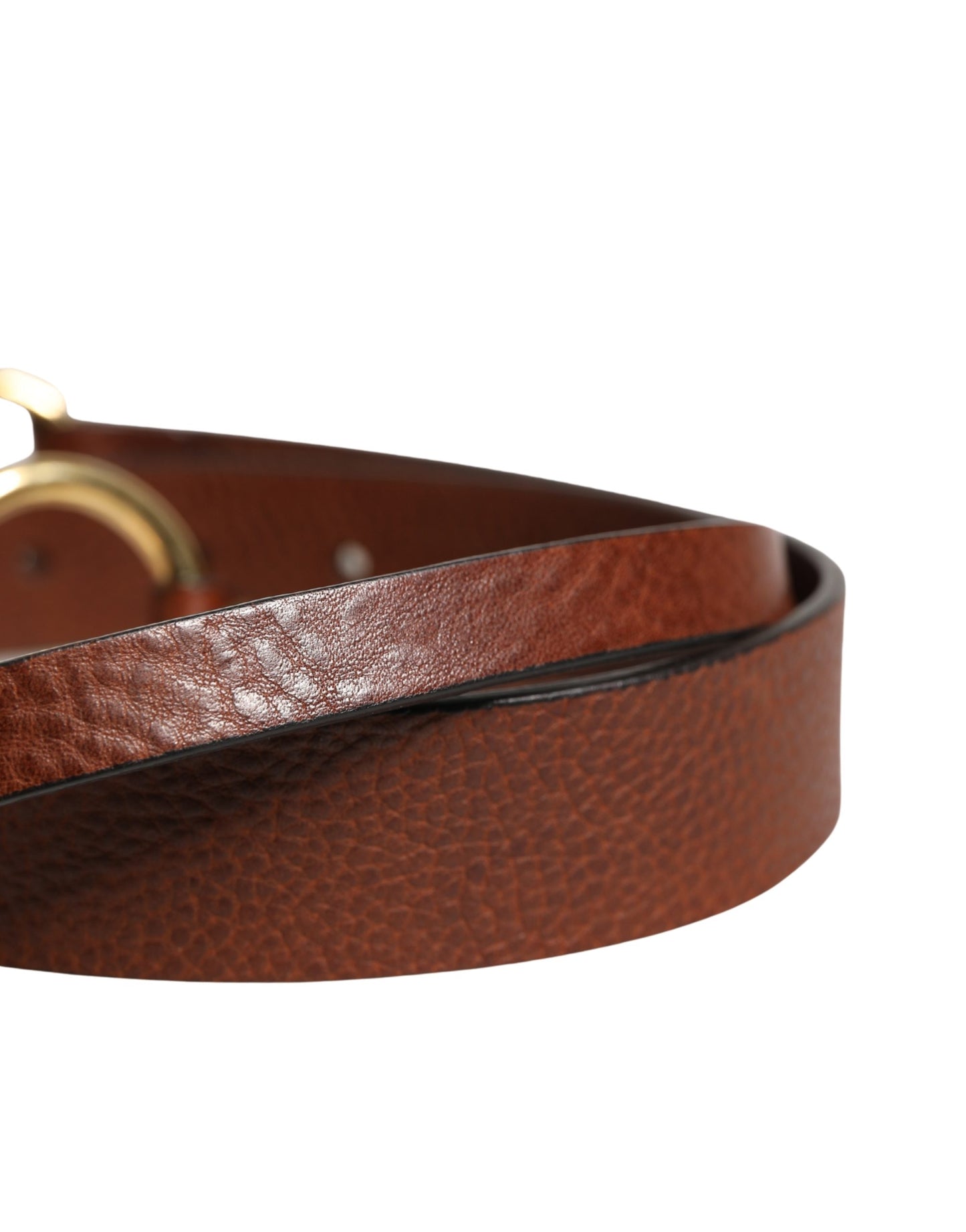 Men Brown Classic Leather Metal Buckle Belt